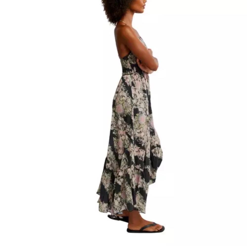 Free People Heat Wave Printed Maxi Dress Black Granite Combo Floral XS NWT Boho - Picture 3 of 8